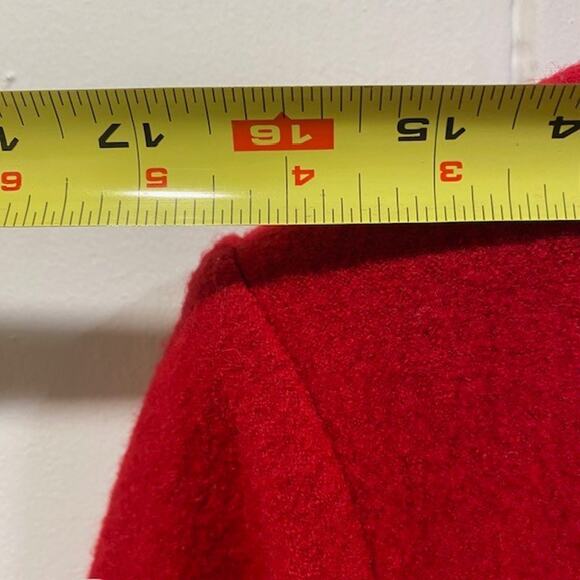 TALBOTS Beaded Red Boiled Wool Seamed Blazer Jacket Women M Petite - Picture 10 of 12